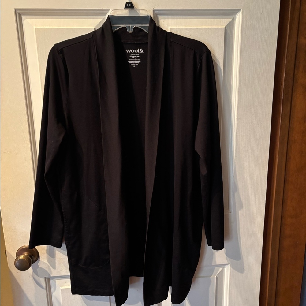Wool& Black Open Cardigan